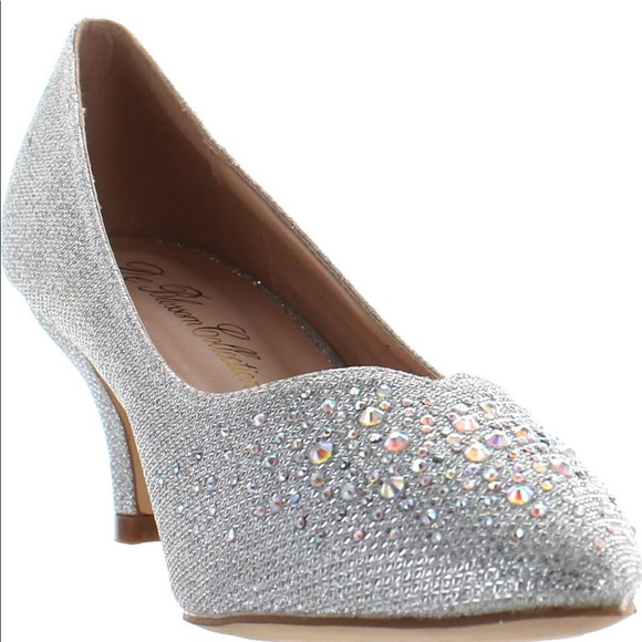 De Blossom Collection Shoes - Low Sparkly Stunning Party Heel